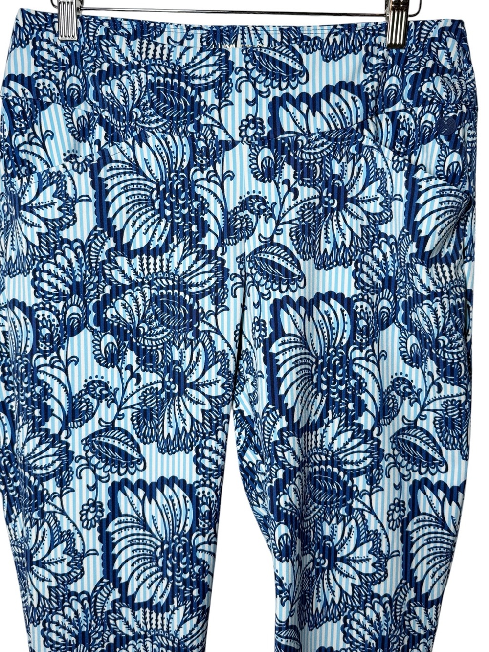 Lilly Pulitzer Luxletic Corso Pant Starlight Navy Proud as a Peacock Stripe Golf - Picture 5 of 10